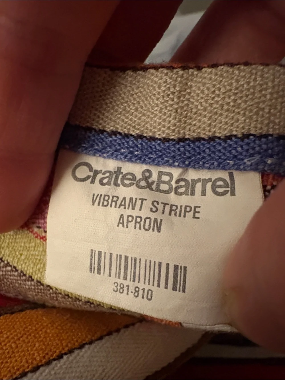 Crate&Barrel “Vibrant Stripe” Apron